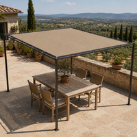 Filet pare-soleil en maille avec bordure renforcée et boucles pour véranda, porche, cour, terrasse, véranda ensoleillée