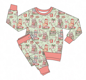 En gros, Combinaison <span class=keywords><strong>de</strong></span> nuit pour bébé en bambou rose à fermeture éclair, avec nœud, motif <span class=keywords><strong>couronne</strong></span> <span class=keywords><strong>de</strong></span> <span class=keywords><strong>Noël</strong></span> et sapin - Product Image 4