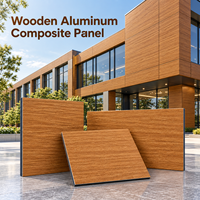 Panneau composite bois-aluminium revêtu de PE, grain de bois de frêne, 3 mm, taille personnalisée pour panneaux de plafond commerciaux