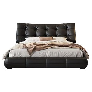 Modern Leather <b>Bed</b> Double Size With <b>Soft</b> Headboard And Storage Drawer Wedding <b>Bed</b> - Product Image 5