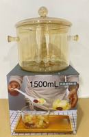 Casserole en verre borosilicate de 1,5 L utilisable sur le feu