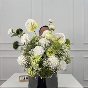 Hot Sale <b>artificial</b> flower ball 45 cm Green white Rose Flower Ball for Wedding Party Decoration - Product Image 3