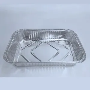 2350ml Free Sample Food Containers BBQ Pans Rectangle Tray Aluminum Foil Disposable Container For Catering/Baking/Roasting