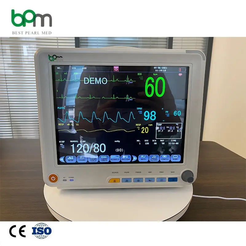 BPM-M1214 портативный медицинский многопараметрический цифровой монитор жизненно важных функций для ветеринарной больницы для животных