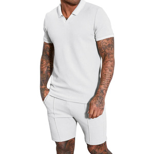 Ensembles de pantalons courts et de t-shirts d'été décontractés pour hommes à prix réduit et ensemble de chemises et de shorts pour hommes personnalisés vente en gros - Product Image 4