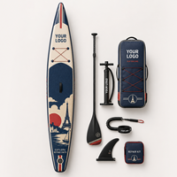 Planche de paddle gonflable de course 14 pieds avec logo personnalisé pour l'entraînement de vitesse et le tourisme