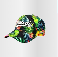 Gorra Deportiva de 6 Paneles para Adulto, con Diseño de Frutas Tropicales de Hawái, Logotipo Bordado a Mano, Visera Curva, para las Cuatro Estaciones