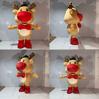Costume de mascotte gonflable géant de renne de 2,6 m, costume gonflable pour adulte, corps entier, pour fête de Noël, défilé