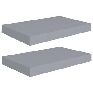 W2B VidaXL mensola a parete Set 2 rustico grigio nido d'ape MDF metallo 15.7X9.1X1.5 per la decorazione della casa per soggiorno pannello artistico - Product Image 1