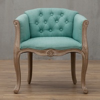 Echo Amerikanischer Landhausstil Einzelsitzer-Sofa Hochwertiger Europäischer Klassischer Holz-Loungesessel für Wohnzimmer mit Knopfheftung
