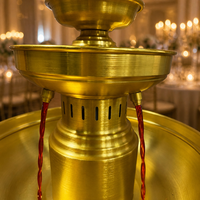Fontaine à champagne dorée pour mariage, finition or brossé, 3 niveaux, fontaine à boisson de luxe pour réception de mariage