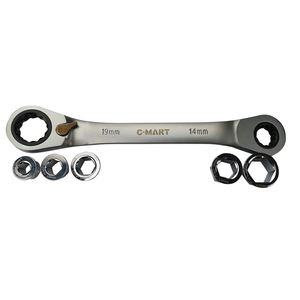 Set di Chiavi <span class=keywords><strong>a</strong></span> <span class=keywords><strong>Bussola</strong></span> Reversibili con Cricchetto 8mm 10mm 12mm 13mm 14mm 17mm 19mm - Product Image 2