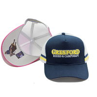 Benutzer definierte OEM Sie besitzen Logo High Profile Trucker Mesh Hüte Bunte Bulk Stickerei Snapback Caps 2 Seitenst reifen Sport Trucker Hüte