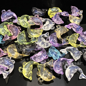 Pequeño Colgante de Acrílico con Forma de Delfín que Brilla en la Oscuridad, Accesorios de Joyería DIY, Mezcla de Colores Aleatoria, Origen Chaozhou, Primavera 2025 - Product Image 1