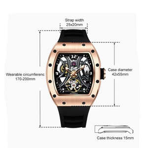 CHANCE Selling Customized Waterproof Rubber <b>Watch</b> Luxury Fashion Sports Style Hollow Automatic <b>Mechanical</b> High-end Barrel <b>Watch</b> - Product Image 2