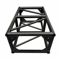 Structure de treillis carrée noire mate à segments droits pour support d'éclairage DJ