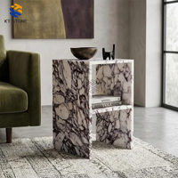 Table d'appoint en marbre de grande taille, design graphique, moderne, naturel, luxueux, imperméable, pour salon, hôtel, villa, KT Stone
