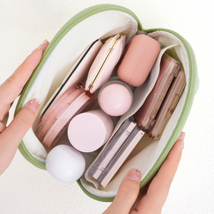 Bolsa de Maquillaje Personalizada Qetesh con Forma de Concha, Ligera, Portátil, para <span class=keywords><strong>Viajes</strong></span>, Cosméticos y Artículos de Aseo, con Divisores para Uso Diario - Product Image 4