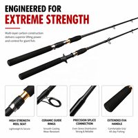 Canne à pêche en fibre de carbone robuste 2 pièces pour spinning et casting, 1,8m 3,0m, poignée EVA, pour la pêche au snakehead, à la carpe, en lac et en ruisseau - Vente en gros
