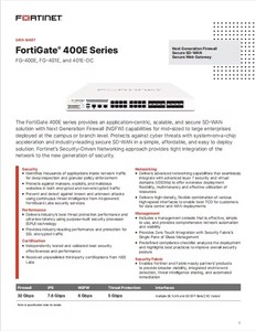 ไฟร์วอลล์ Fortinet FG-400E สำหรับความปลอดภัยของเครือข่ายองค์กร พร้อมระบบไฟร์วอลล์รุ่นใหม่ (NGFW) ระบบ SD-WAN ที่ปลอดภัย และเกตเวย์ FG-400E - Product Image 4