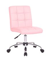 Chaise de bureau moderne en similicuir rose réglable en hauteur