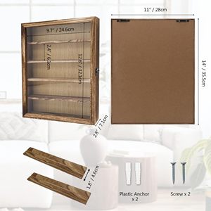 Wholesale Modern Multifunction Wood Shadow Box Frame Removable Shelves OEM ODM Custom Logo Transparent Storage - Product Image 4