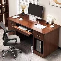 Bureau de travail minimaliste moderne, bureau d'ordinateur à domicile avec armoires et tiroirs pour ordinateur de bureau