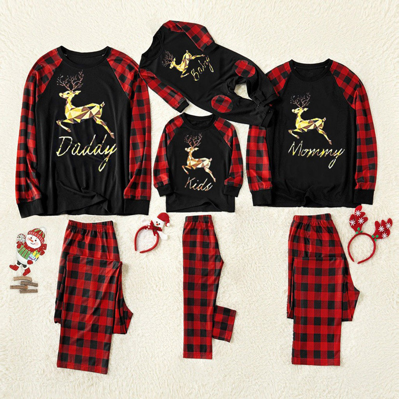 Family Christmas pajamas mommy and me loungewear parent children Matching sets dad and son pjs
