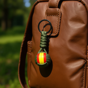 Portachiavi Ilan 30mm Verde Militare con Design della Bandiera Spagnola a Sfera - Product Image 3