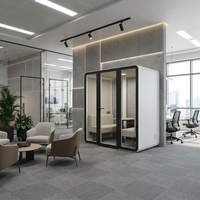Cabine de réunion insonorisée de grande taille UI1-L pour 4 personnes, salle de silence de bureau, poste de travail acoustique haute efficacité