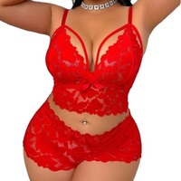Pakaian Dalam Wanita Plus Size Yicheng, Seksi, Berenda, Transparan, Piyama, Baju Rumah, Setelan Wanita, Spandex/Nylon, Bernapas