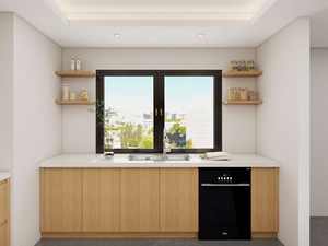 Muebles de Cocina Modernos, Nuevos, Pequeños, para Interiores, Diseño Económico, Muebles Modulares de Melamina con Encimera - Product Image 2