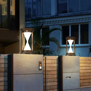 현대 정원 태양 전지 게이트 외부 조명 게이트 태양 정원 포스트 기둥 램프