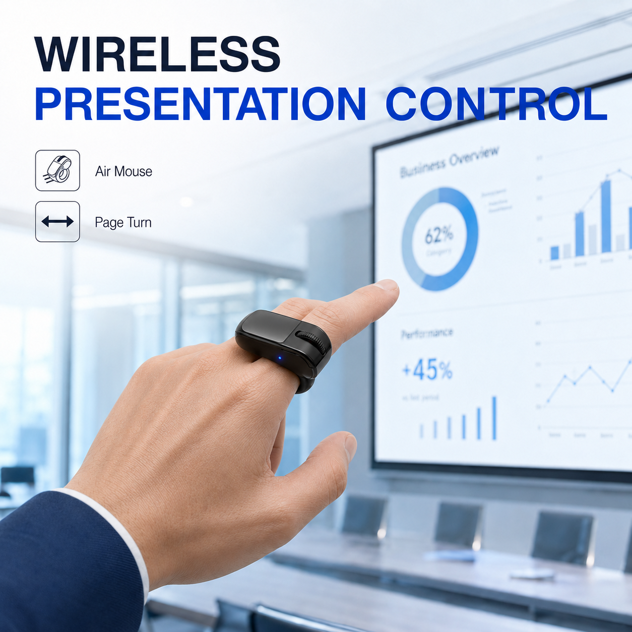 Wireless Ring Mouse with Touchpad Finger Wearable Optical <strong>Bluetooth</strong> Cursor <strong>Controller</strong> for Laptop Tablet Smartphone CES <strong>2026</strong>