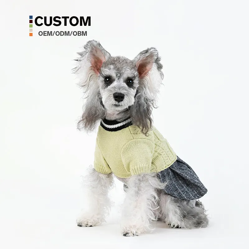 Multi-colors Warm Soft Winter Sweater Pet Dog Clothes Customized Classic Knitwear Winter Jumper Knitted Dog Sweater Pet Dresses