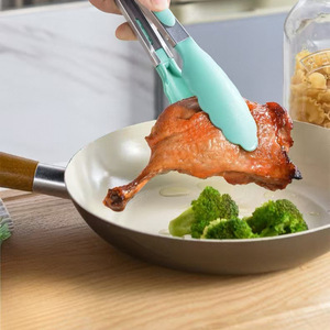 Pince de cuisine en acier inoxydable avec poignée en silicone, pince à barbecue antidérapante, ustensile de cuisson, pince à salade, outil de service et de pâtisserie - Product Image 3