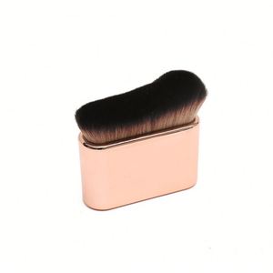 Nueva llegada: Brocha de maquillaje individual de lujo vegana de marca privada, duradera, portátil, con cuerpo dorado brillante para base. - Product Image 1