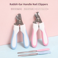 Coupe-ongles en alliage pour chat avec lime, poignée oreilles de lapin, pour toilettage chien et chat, vente en gros