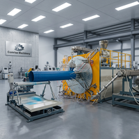 Ligne de production de tuyaux en PE/PP à paroi pleine et enroulement spiralé de grand diamètre, machine à tirer et à enrouler les tuyaux