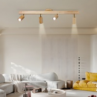Spot LED scandinave en bois Vente en gros Luminaire sur rail réglable Design minimaliste pour la vente au détail Affichage Cuisine Éclairage d'appoint