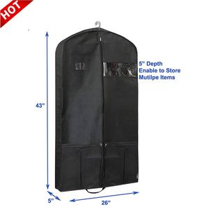 Bolsa de Almacenamiento para Trajes Resistente Personalizada, Negra, de Tela No Tejida, para Colgar Ropa - Product Image 4