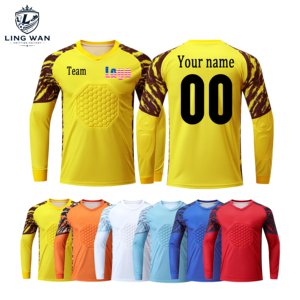 <span class=keywords><strong>Camiseta</strong></span> de Portero Personalizada con Acolchado, Uniforme de Fútbol Protector para Portero, Adulto, Verano, 100% Poliéster - Product Image 3