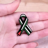 Haute qualité métal ruban épinglettes badge en gros personnalisé Palestine coloré dessin animé drapeau doux dur émail broche avec des vêtements