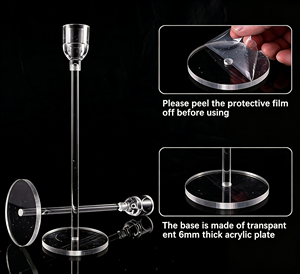 LANJO Porte-bougies transparents en acrylique de style nordique pour la maison, les fêtes et la décoration de table de restaurant, décoration de mariage - Product Image 6