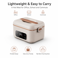 Wiederaufladbare Elektrische Lunchbox 1300ml Edelstahl Tragbarer Speisenwärmer mit Timer-Funktion für Pendler Täglicher Zug- und U-Bahn-Unterwegs