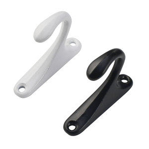 Crochets muraux simples en alliage d'aluminium noir et blanc pour manteaux et chapeaux, à fixer derrière les portes ou sur les murs - Product Image 5