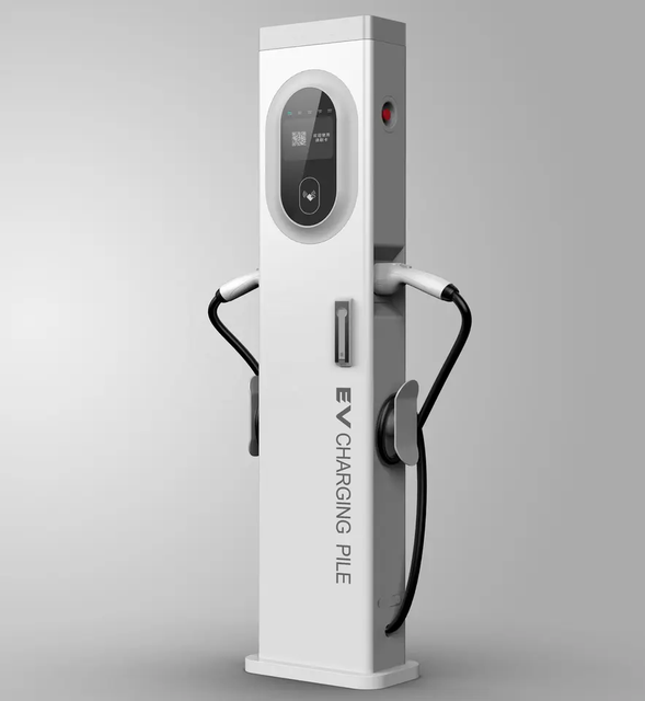 New 32A EVSE Electric Power Car Charger Station 3-Phase 22KW/44KW AC Dual Gun 3.5 Screen Floor Mounted Evse Ev Car Charger