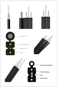 Indoor Drop Cable GJYXCH 4 Core G657A2 FTTH Fiber Optical Cable