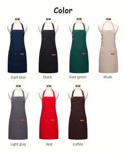 Tablier de coiffeur en toile de coton imprimé par sublimation avec fermetures éclair, personnalisable avec logo, vente en gros - Product Image 3