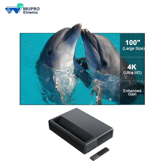 2023 Hot Sale Xiao Mi 150" Laser Projector + for ALR BSP Screen 4K Ultra Short Throw ALPD 3.0 2000 Lumens Portable